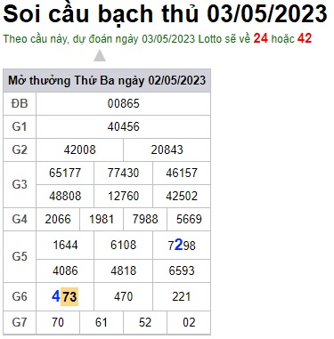 Soi cầu bạch thủ 3/5/23