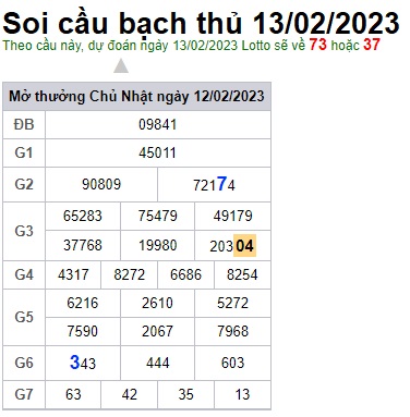 Soi cầu bạch thủ 13/2/23