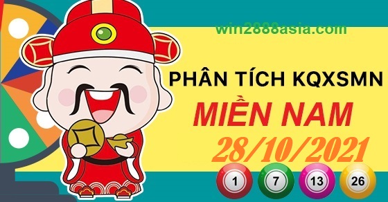 Soi cầu XSMN 28-10-2021 Win2888 Chốt số Lô Đề Miền Nam thứ 5