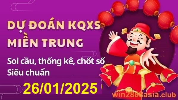 Soi cầu XSMT  26-01-2025 Win2888 Dự đoán Cầu Lô Miền Trung chủ nhật