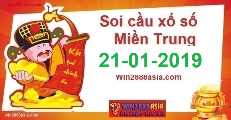 Soi cầu XSMT Win2888 20-01-2019 Dự đoán xổ số miền trung thứ 2